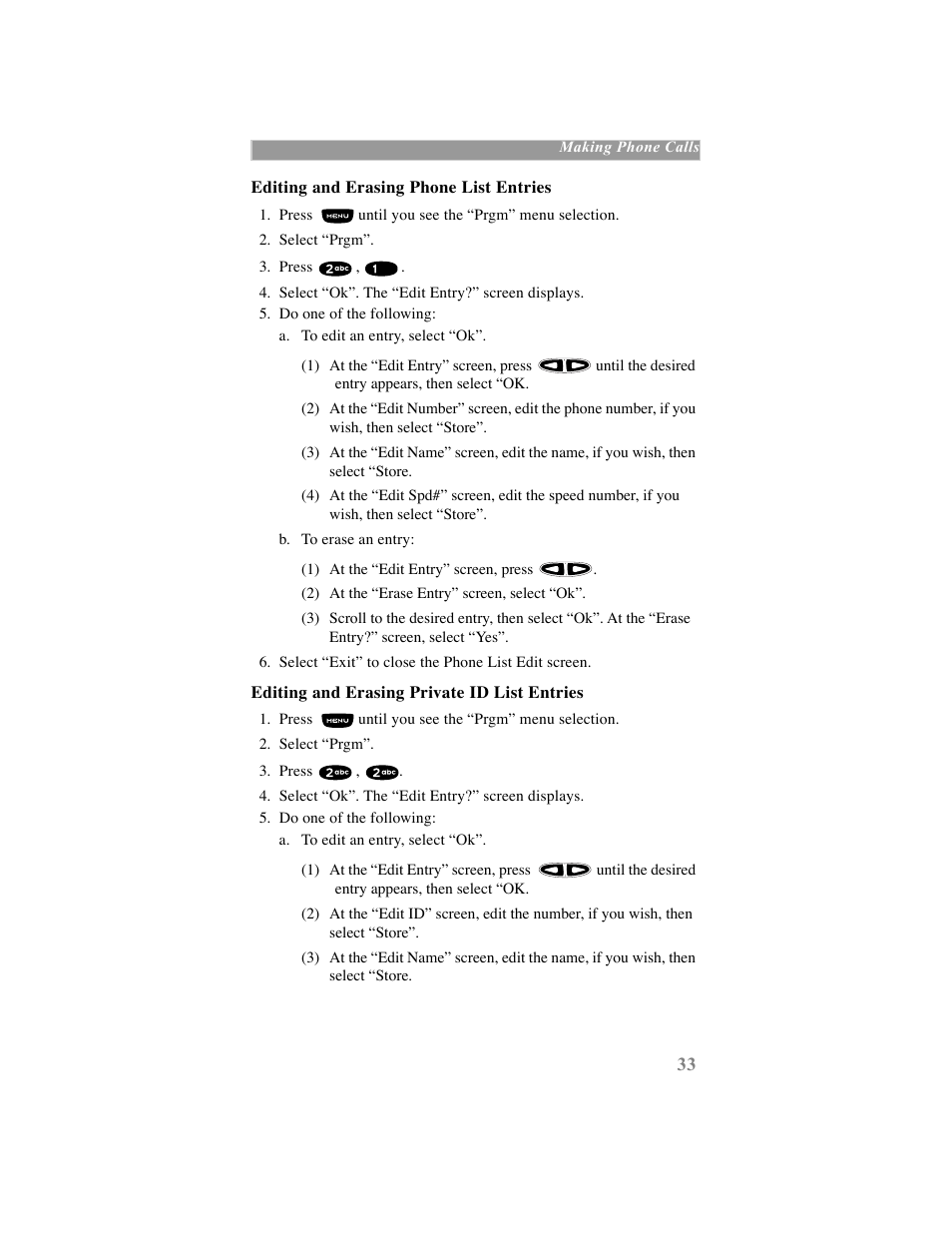 Editing and erasing phone list entries | Motorola iDEN User Manual | Page 41 / 93