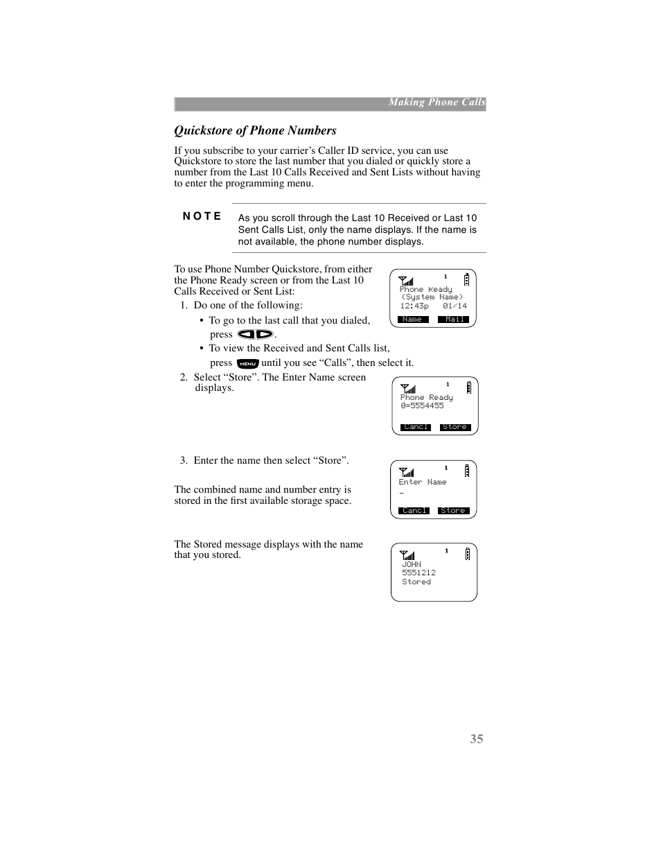 Quickstore of phone numbers | Motorola iDEN User Manual | Page 43 / 93