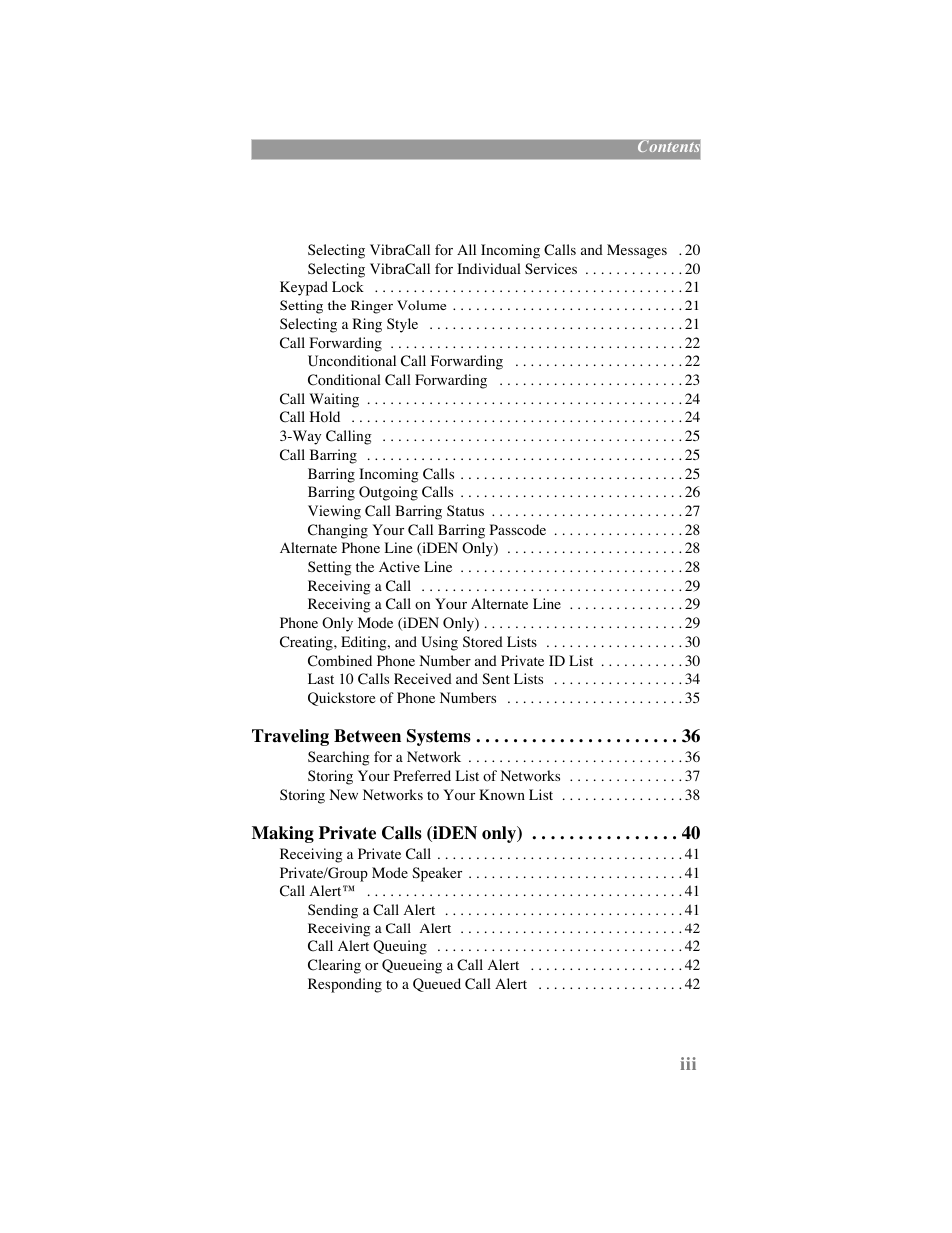 Motorola iDEN User Manual | Page 5 / 93