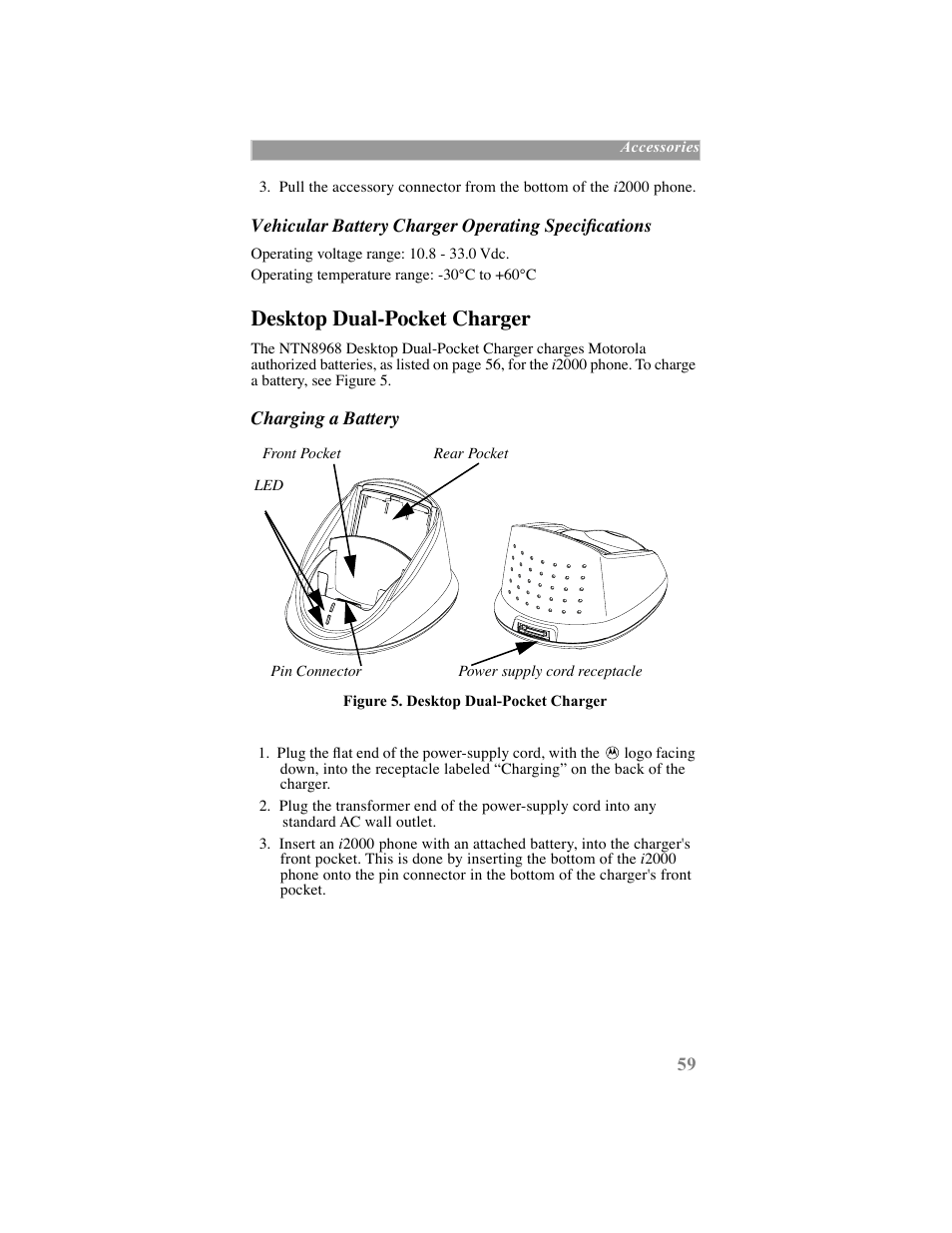 Desktop dual-pocket charger | Motorola iDEN User Manual | Page 67 / 93