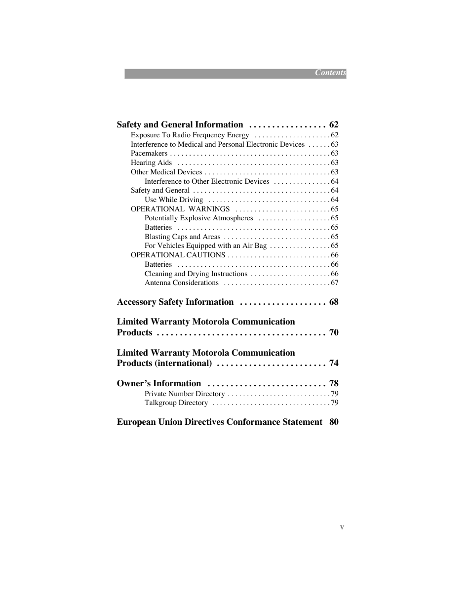 Motorola iDEN User Manual | Page 7 / 93