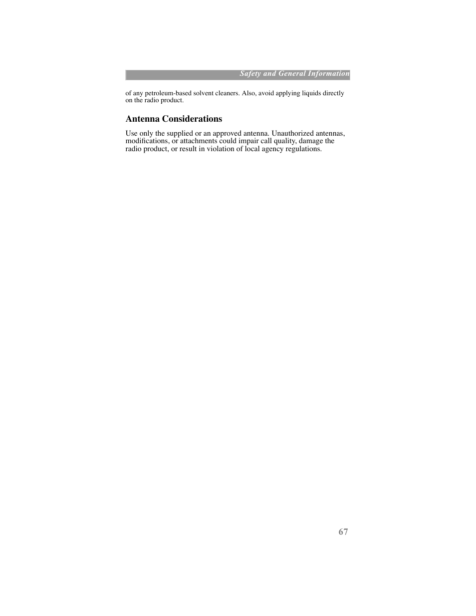 Antenna considerations | Motorola iDEN User Manual | Page 75 / 93