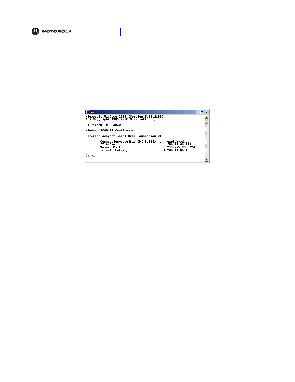 Renewing your ip address | Motorola SBV5120 User Manual | Page 38 / 56