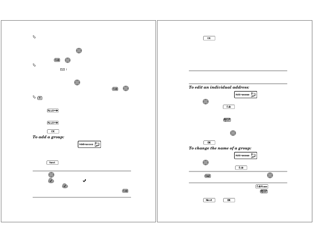 Editing addresses | Motorola P930 User Manual | Page 18 / 50