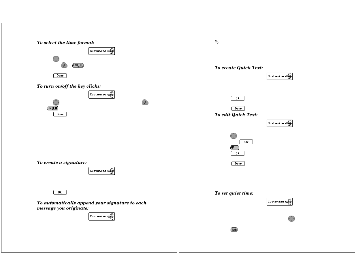 Customizing message features, Quiet time | Motorola P930 User Manual | Page 29 / 50