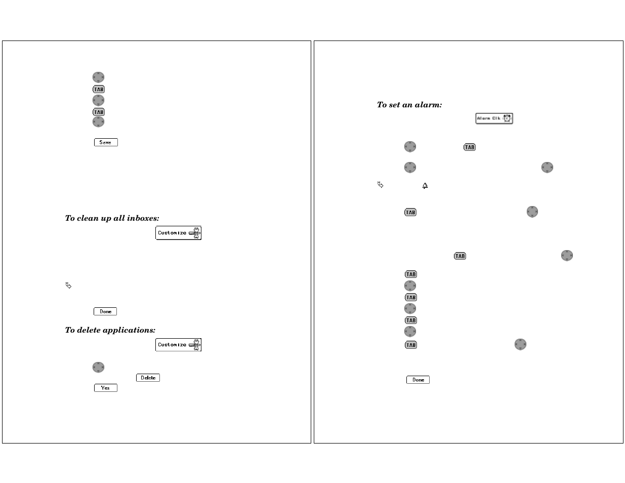 Maintaining inboxes and applications, Setting the alarm clock | Motorola P930 User Manual | Page 30 / 50