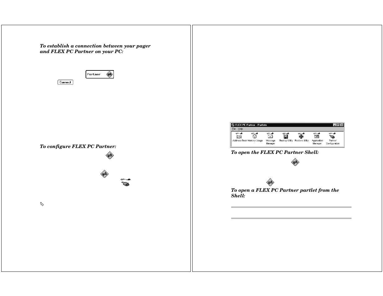 Configuring flex pc partner, Using the pc partner shell | Motorola P930 User Manual | Page 32 / 50