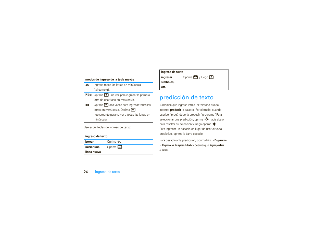 Predicción de texto | Motorola MOTO 9C User Manual | Page 66 / 84