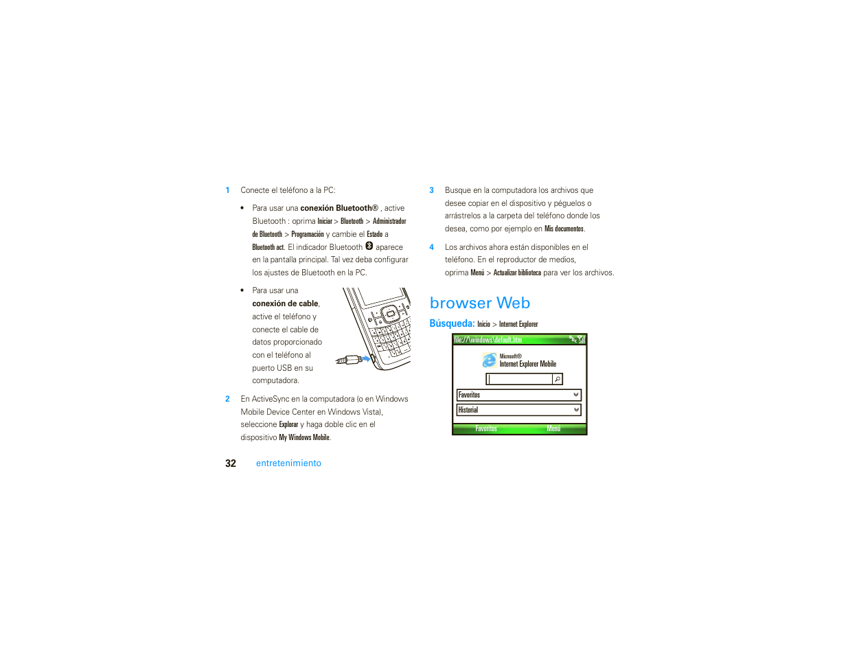 Browser web | Motorola MOTO 9C User Manual | Page 74 / 84