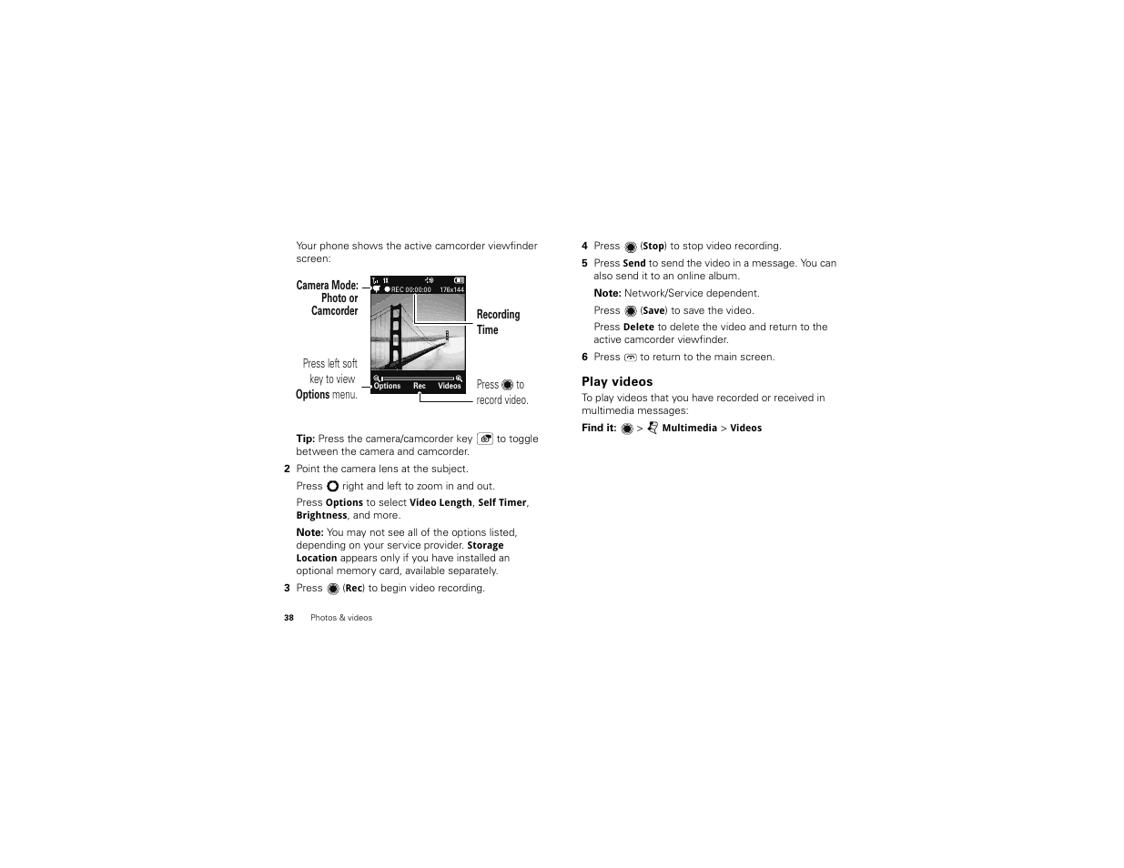 Play videos | Motorola BALI User Manual | Page 40 / 62