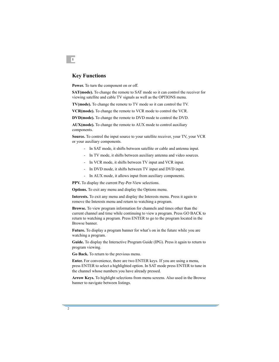 Key functions | Motorola DSR315 User Manual | Page 14 / 70