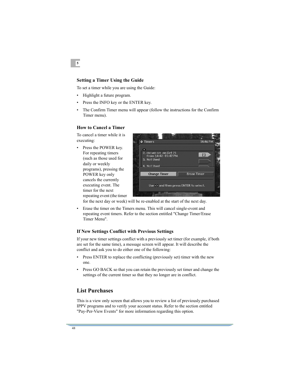 List purchases | Motorola DSR315 User Manual | Page 60 / 70