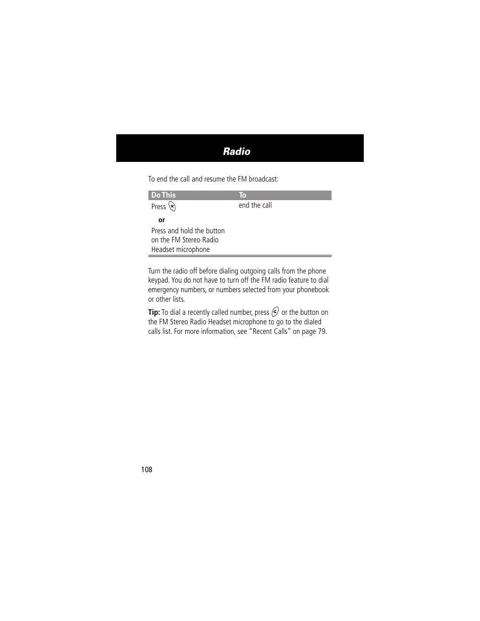 Radio | Motorola 280 User Manual | Page 110 / 222