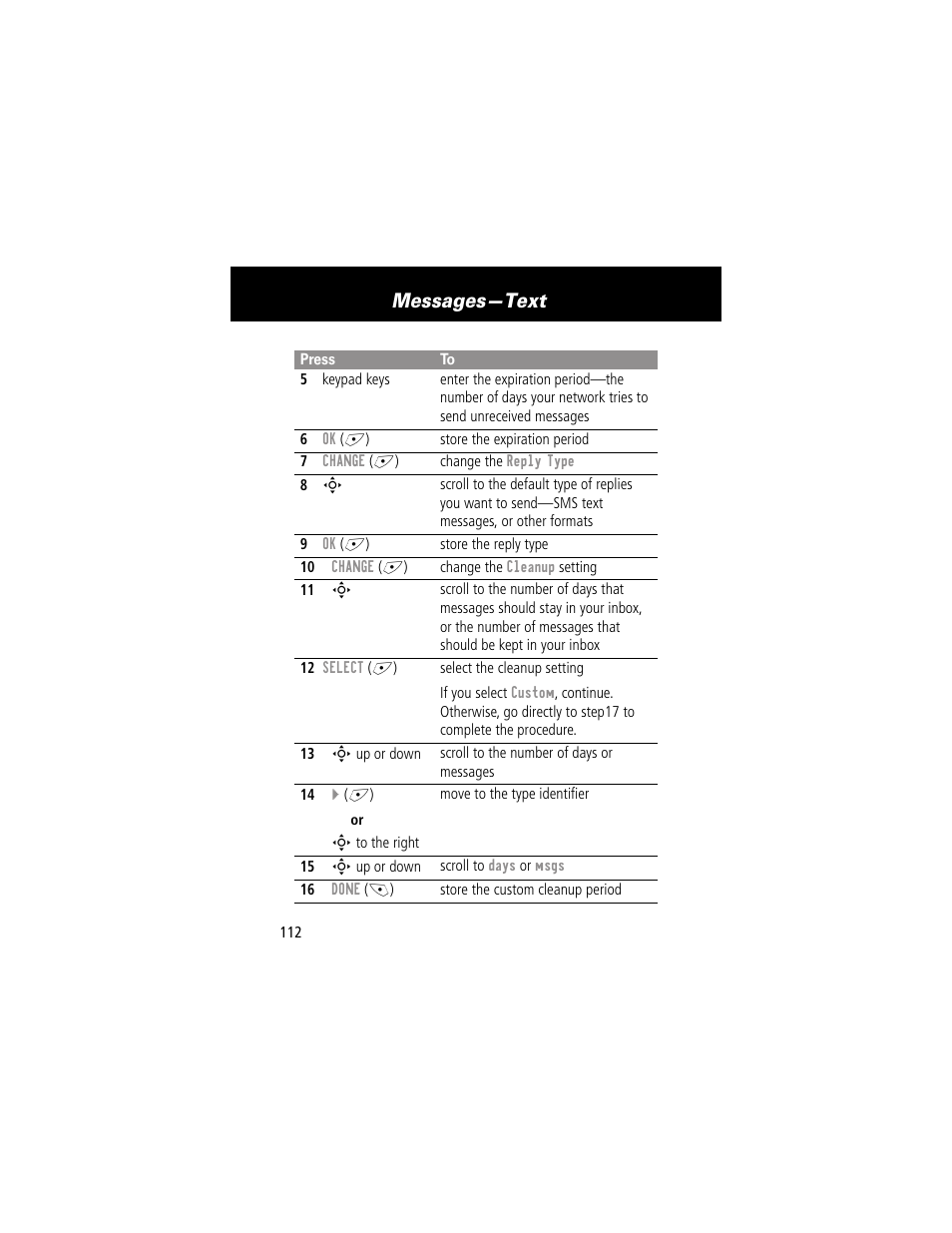 Messages—text | Motorola 280 User Manual | Page 114 / 222