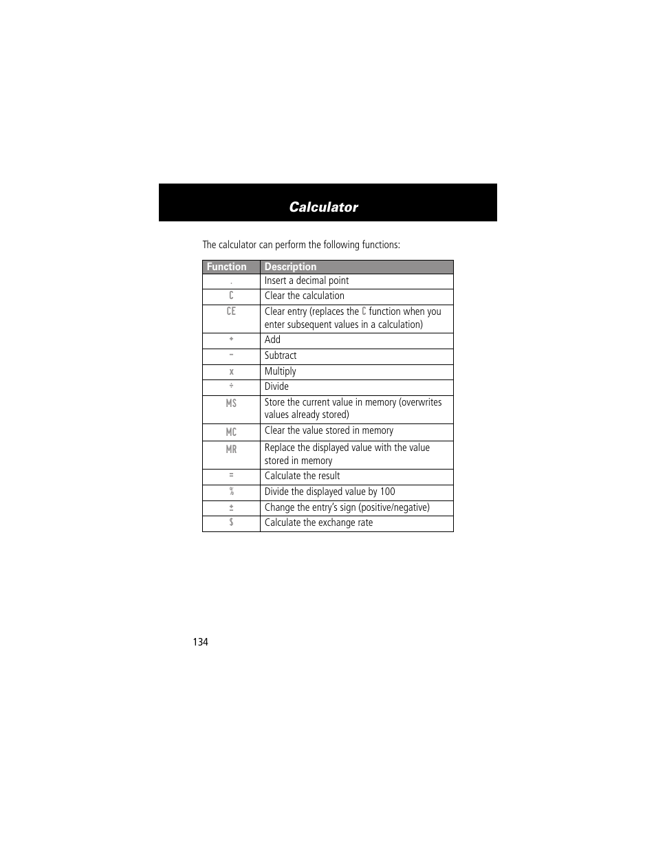 Calculator | Motorola 280 User Manual | Page 136 / 222