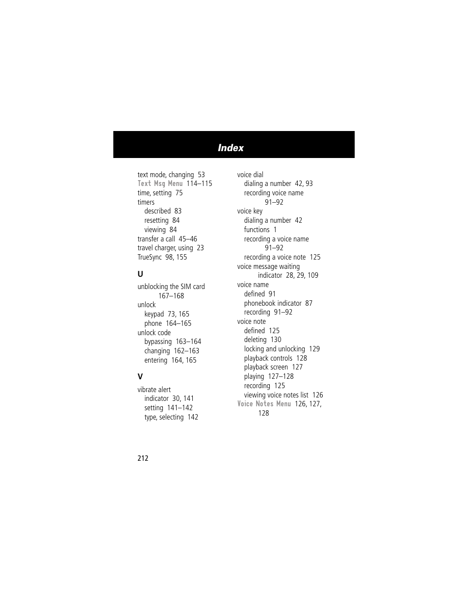 Index | Motorola 280 User Manual | Page 214 / 222