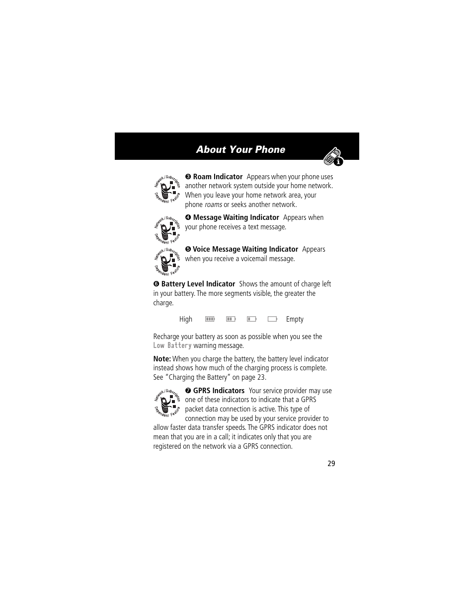 About your phone | Motorola 280 User Manual | Page 31 / 222