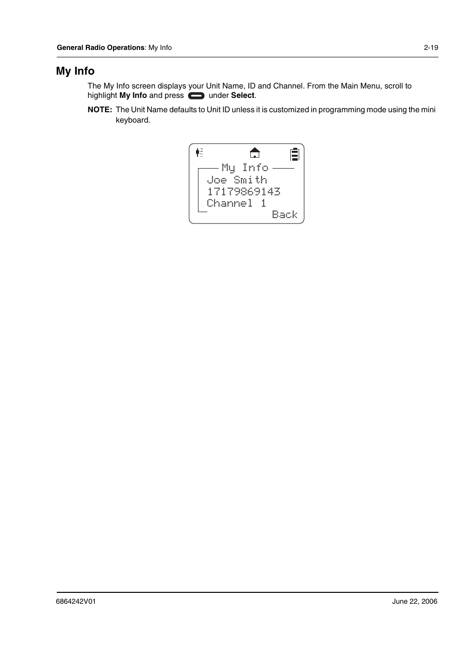 My info | Motorola DTR2430 User Manual | Page 39 / 68