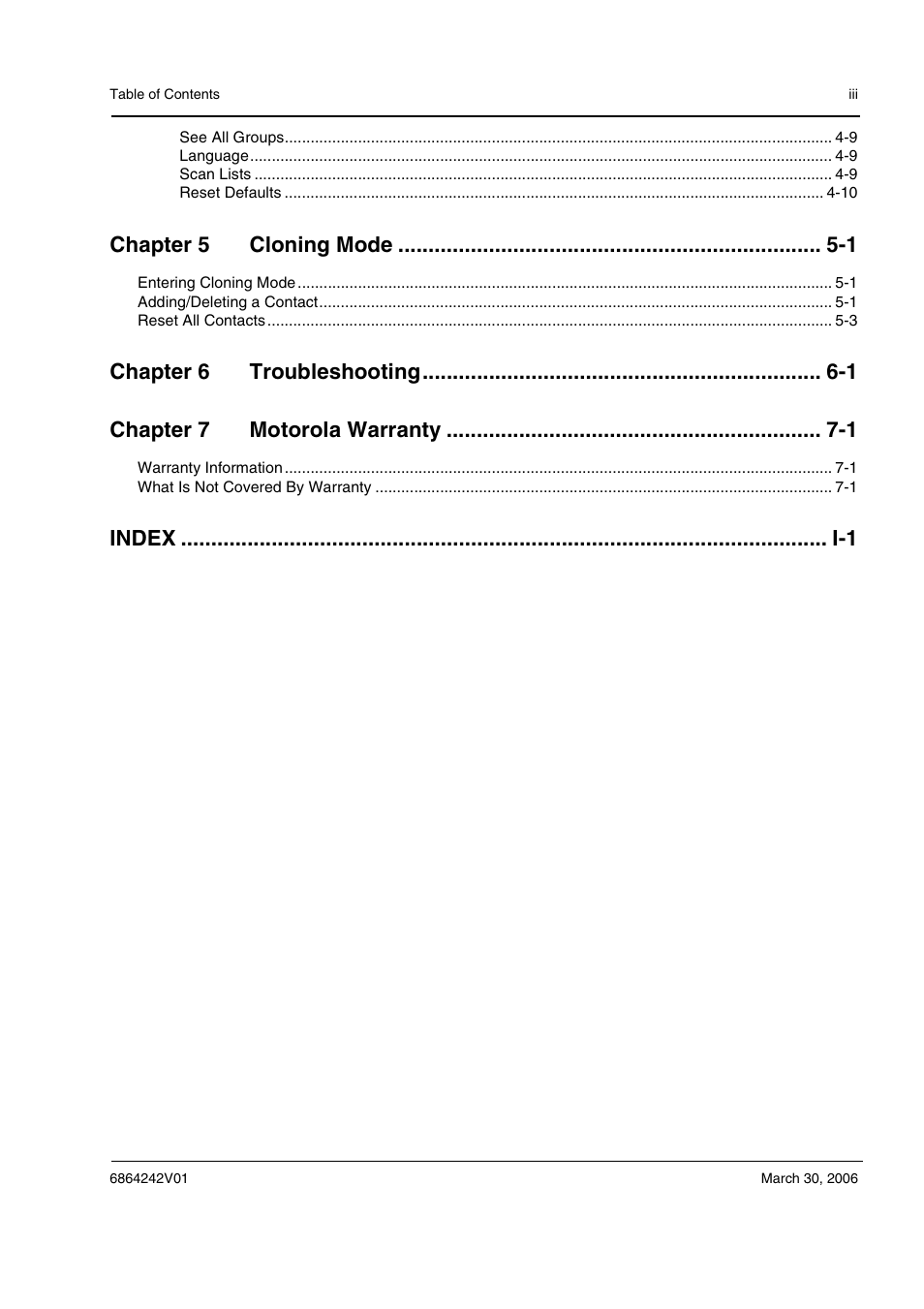 Chapter 5 cloning mode -1 | Motorola DTR2430 User Manual | Page 5 / 68