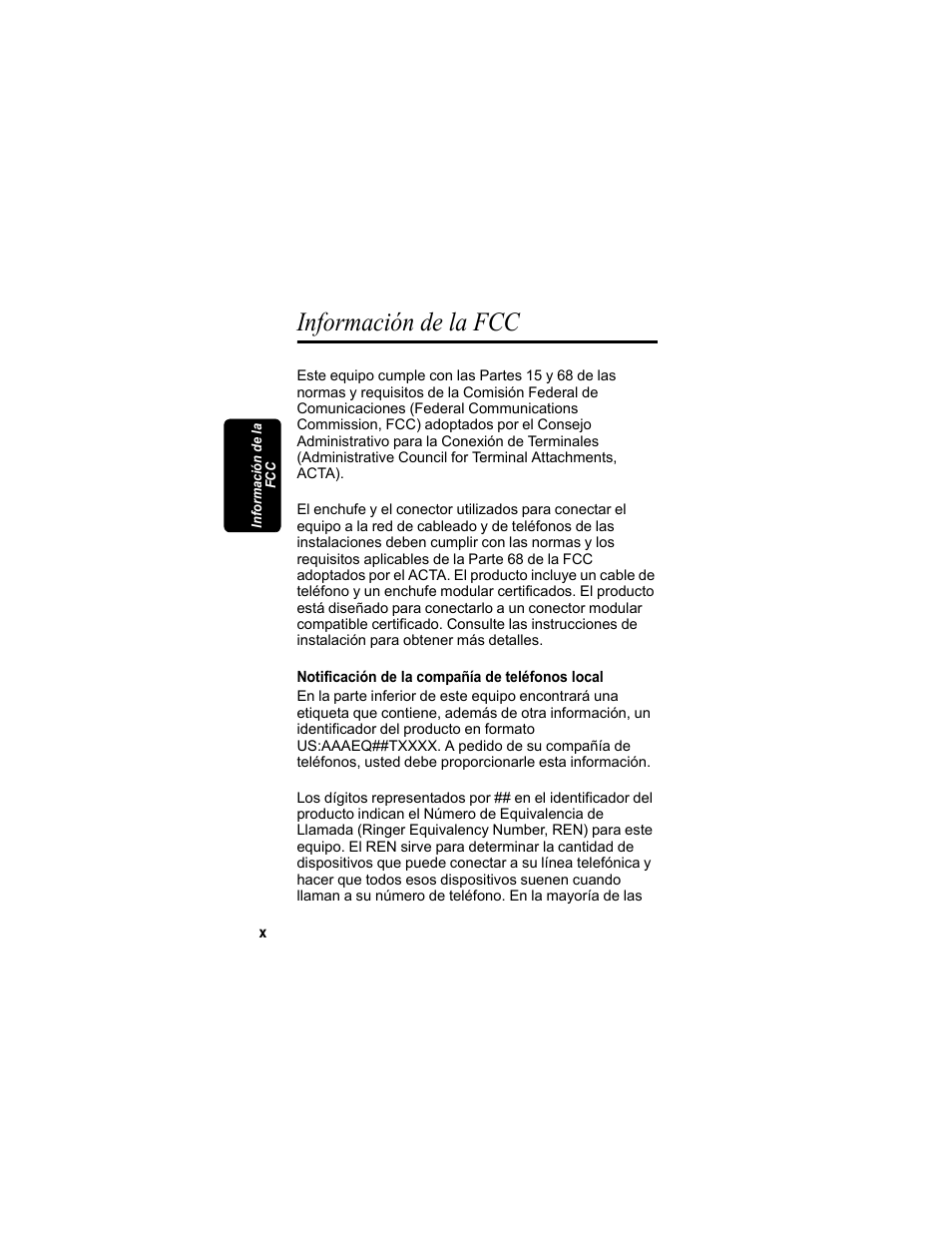 Información de la fcc | Motorola MD4160 Series User Manual | Page 53 / 86