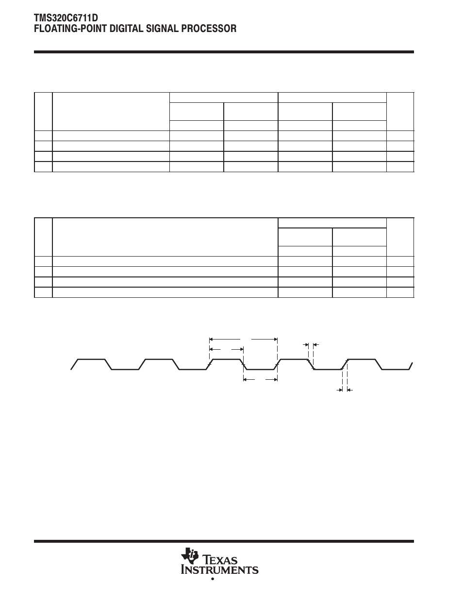 Input and output clocks, Timing requirements for clkin†‡§ (see figure 22), See figure 22) | Timing requirements for clkin | Motorola TMS320C6711D User Manual | Page 68 / 107