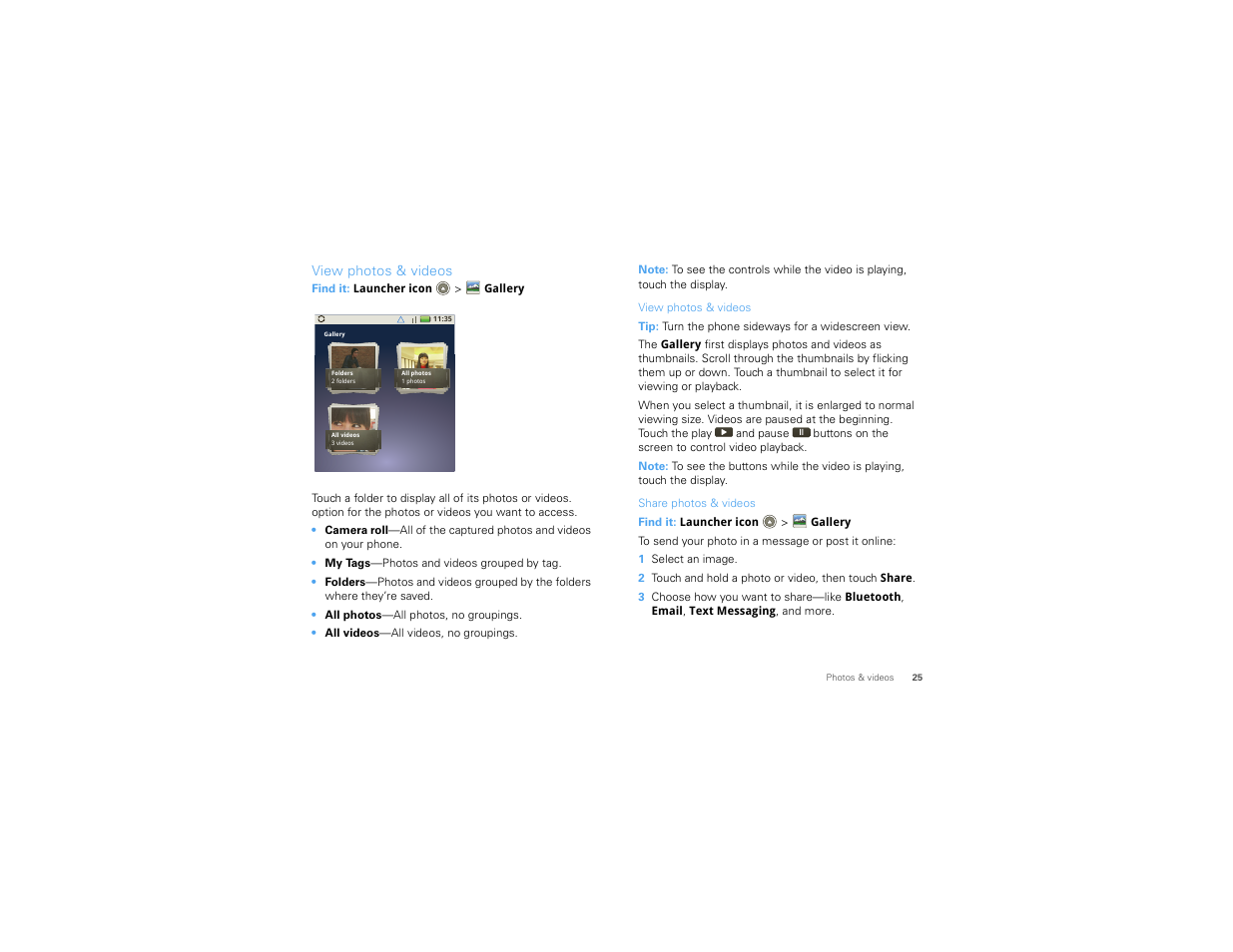 View photos & videos | Motorola 68000202881-A User Manual | Page 27 / 70