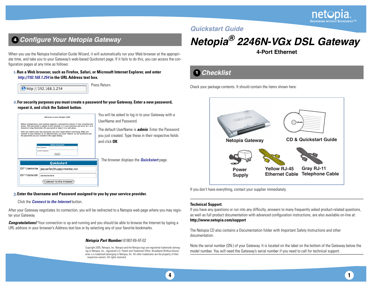 Motorola Netopia 2246N-VGx User Manual | 2 pages