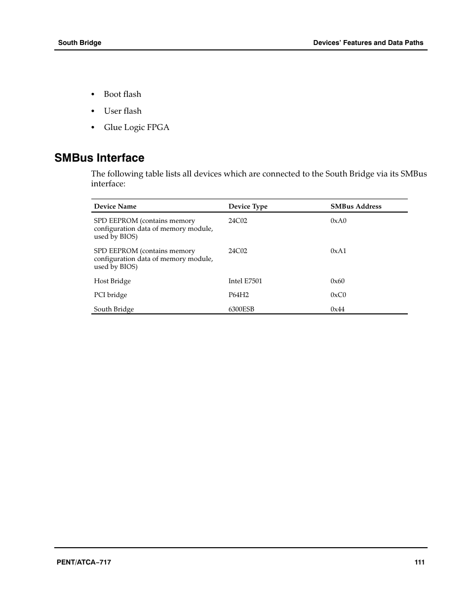 Smbus interface | Motorola ATCA-717 User Manual | Page 111 / 156