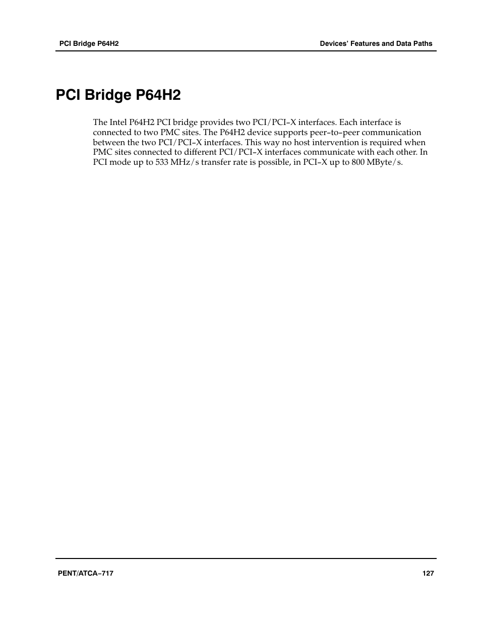 Pci bridge p64h2 | Motorola ATCA-717 User Manual | Page 127 / 156