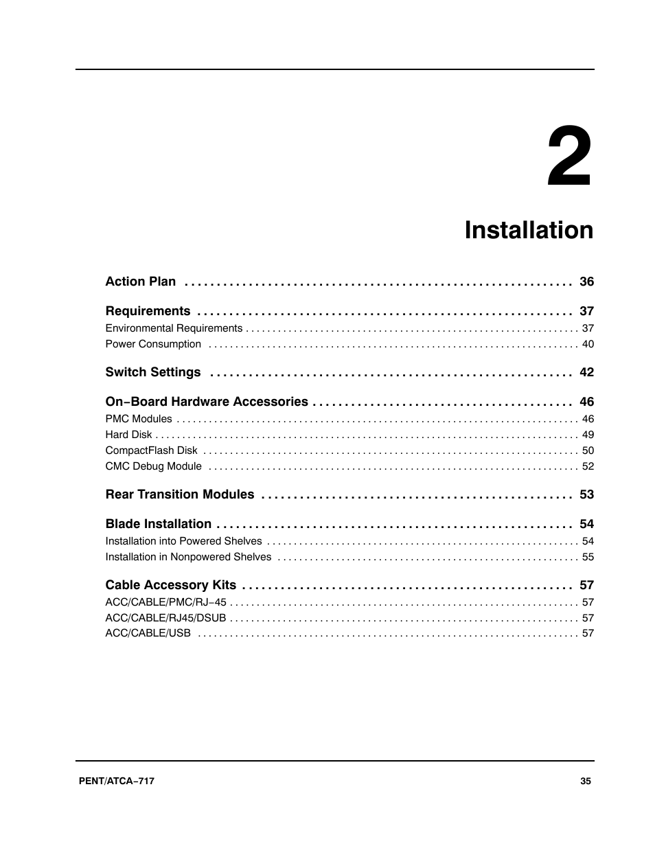 Installation | Motorola ATCA-717 User Manual | Page 35 / 156