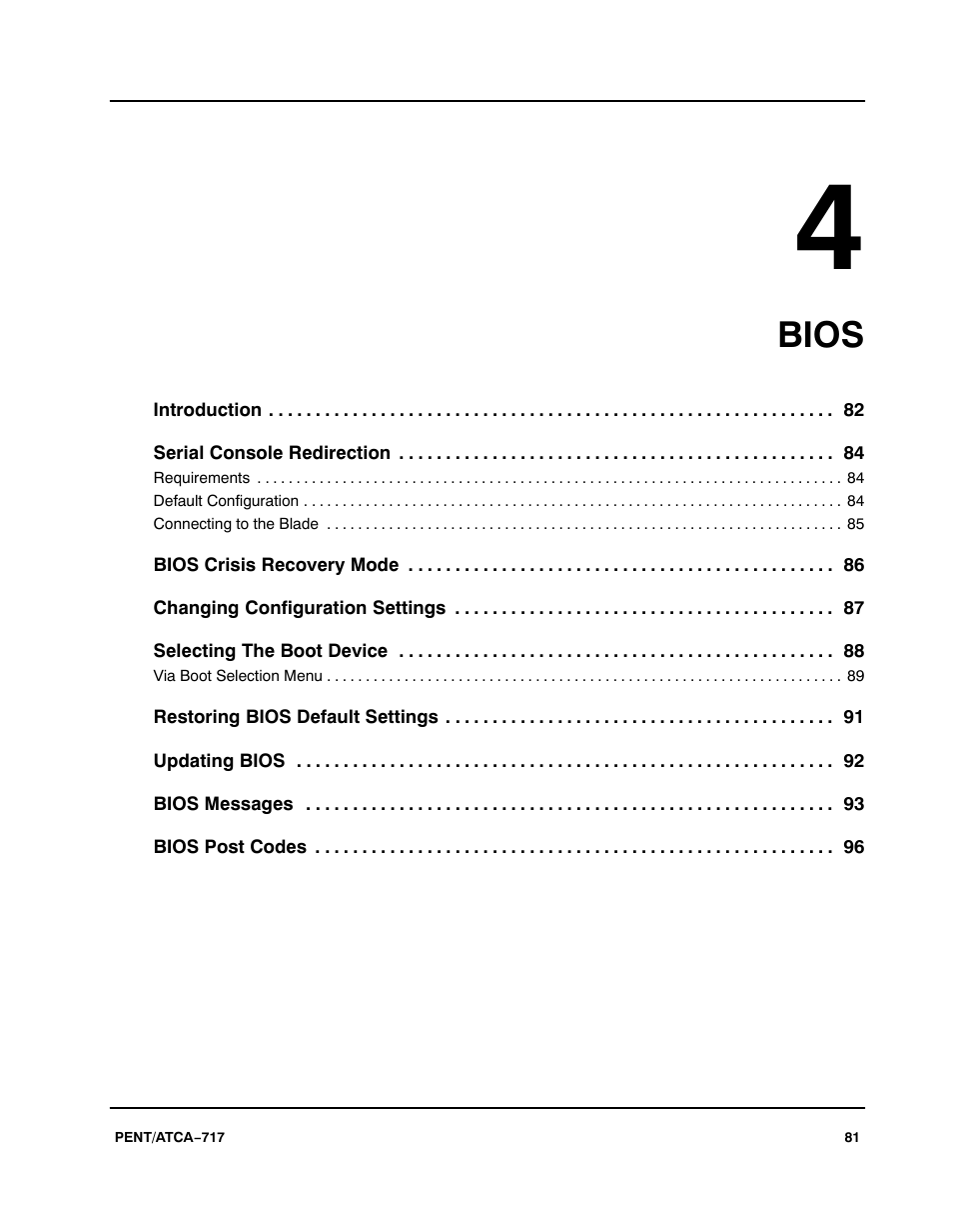 Bios | Motorola ATCA-717 User Manual | Page 81 / 156