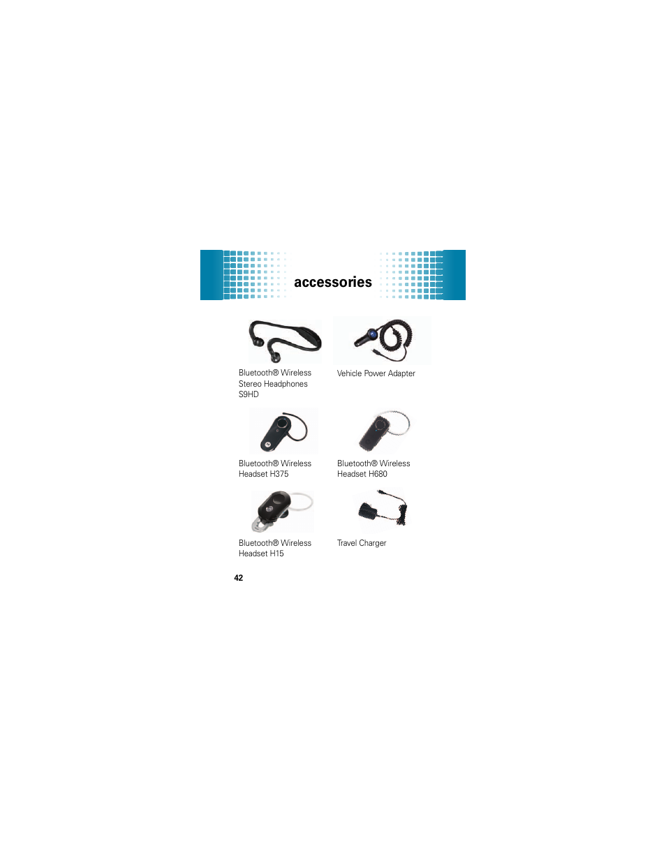 Accessories | Motorola HINT QA30 User Manual | Page 44 / 48