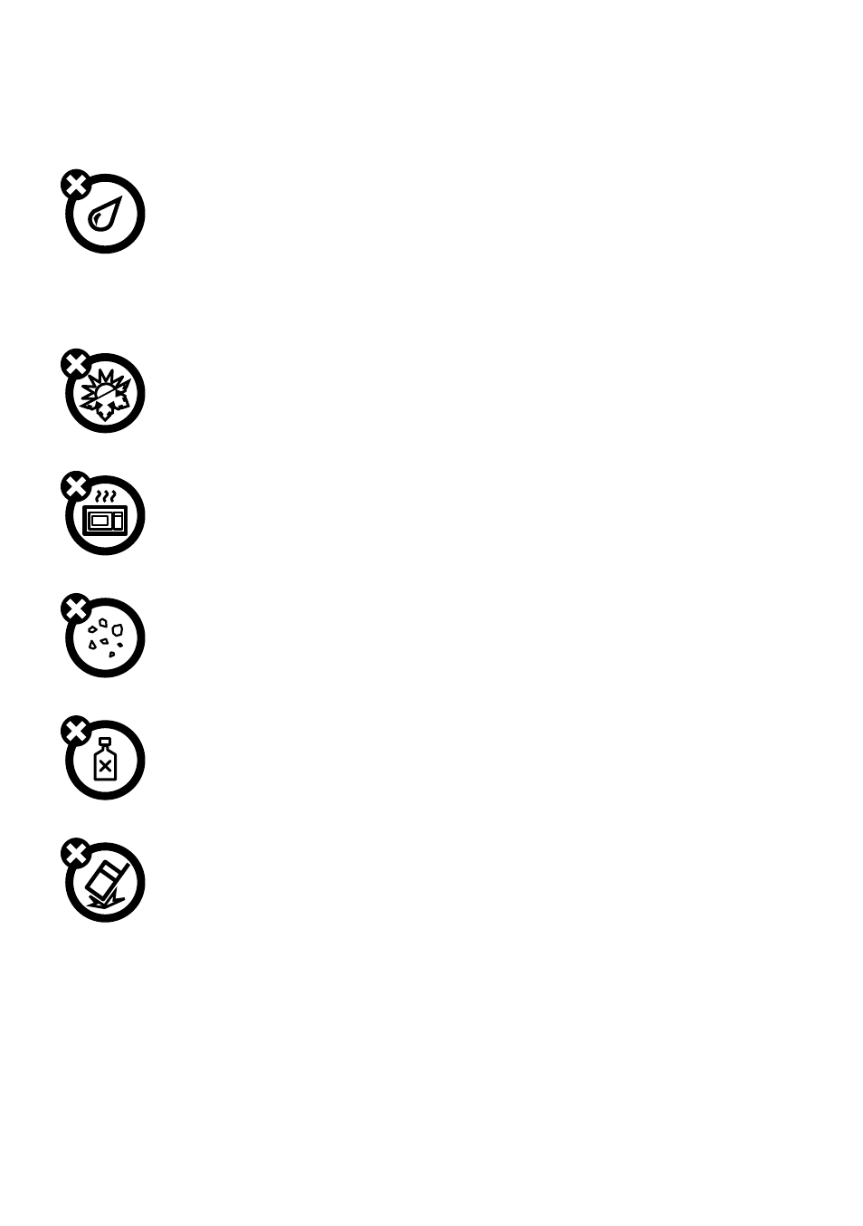 Uso y cuidado | Motorola TX500 User Manual | Page 52 / 98