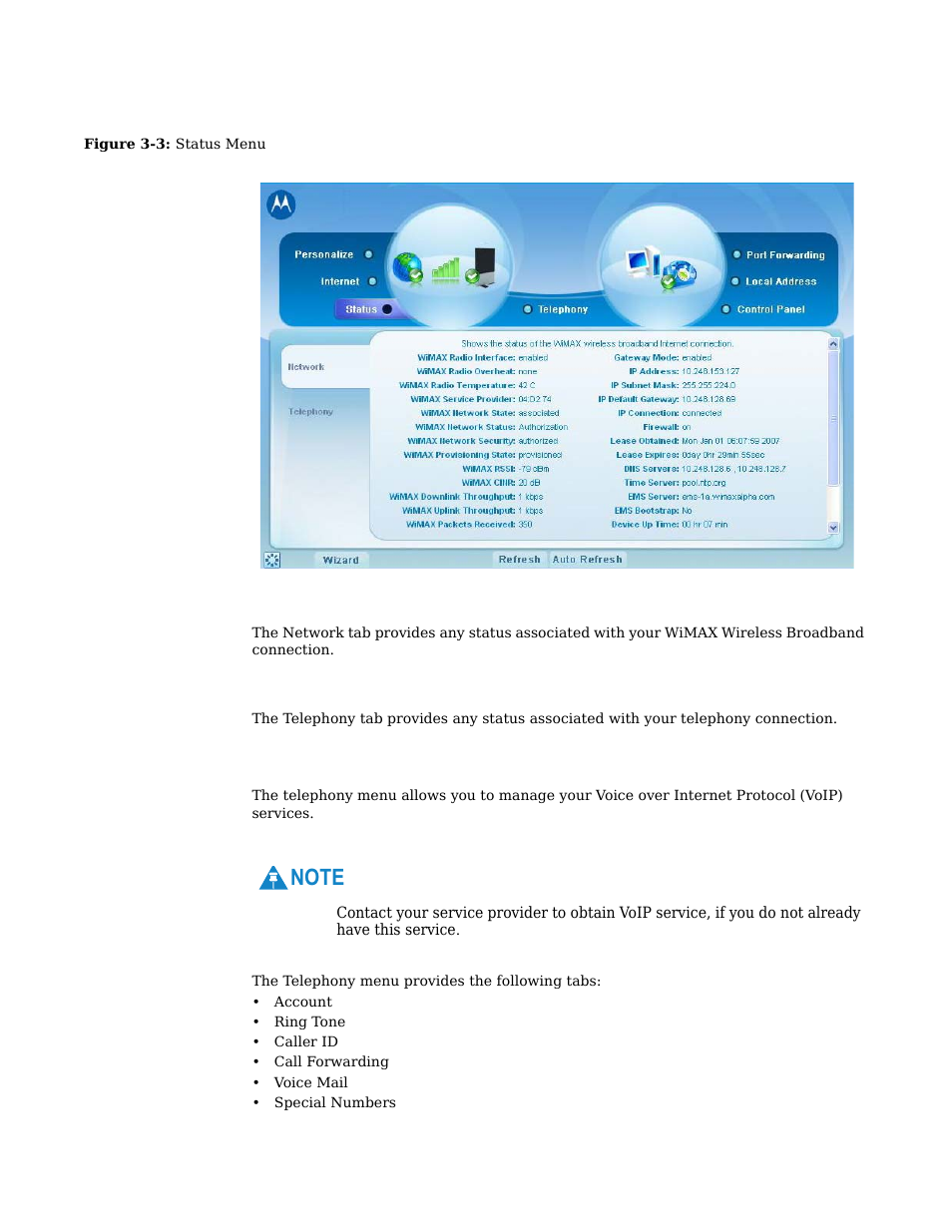 Telephony menu -6, Telephony menu | Motorola CPEI 750 User Manual | Page 19 / 50