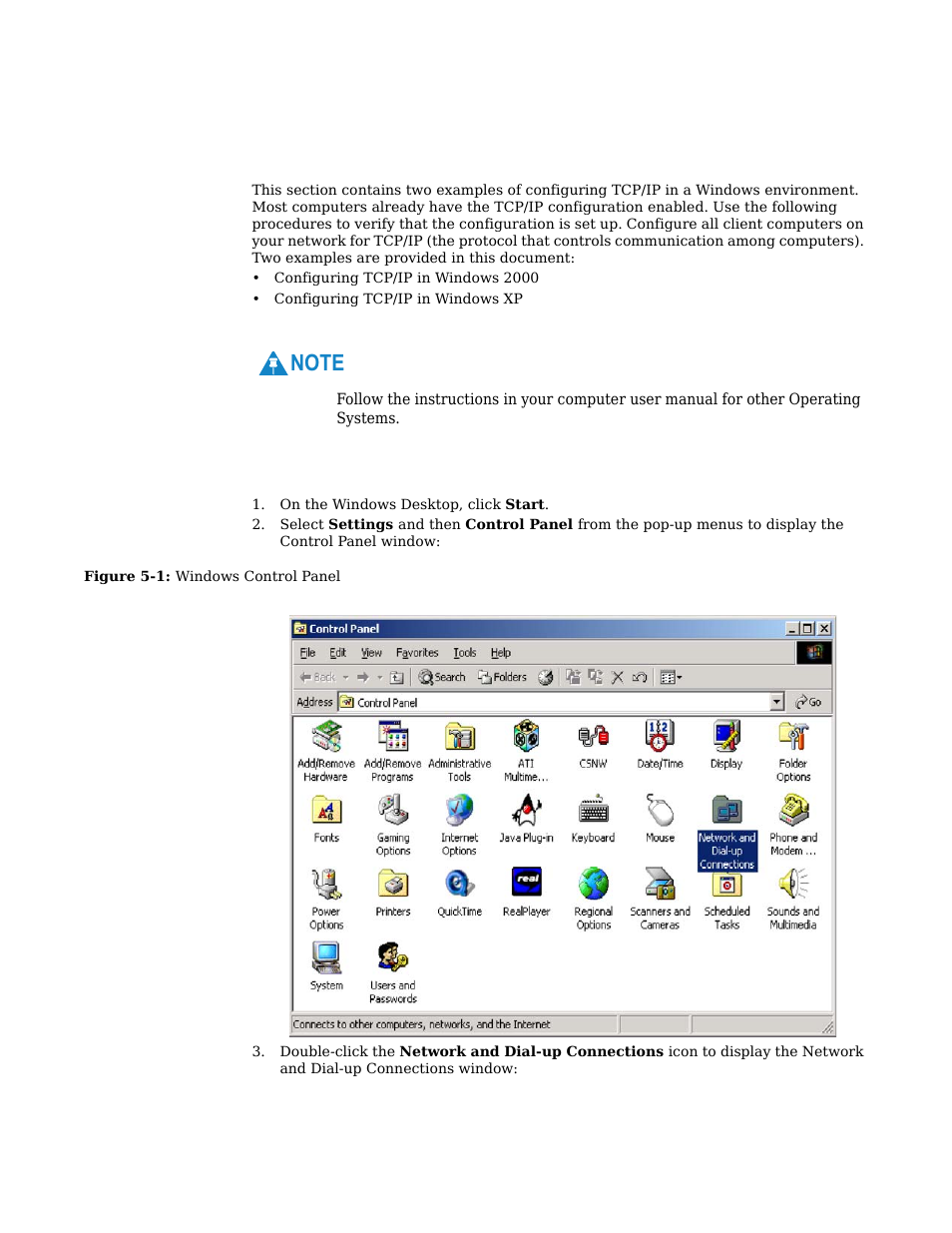 Chapter 5: configuring tcp/ip, Configuring tcp/ip in windows 2000 -1, Configuring tcp/ip in windows 2000 | Motorola CPEI 750 User Manual | Page 34 / 50