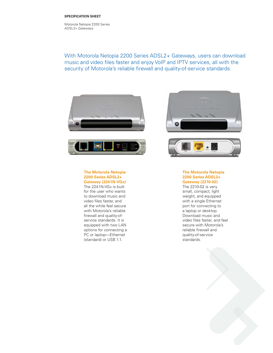 Motorola Netopia 2251N-VGx User Manual | Page 3 / 5