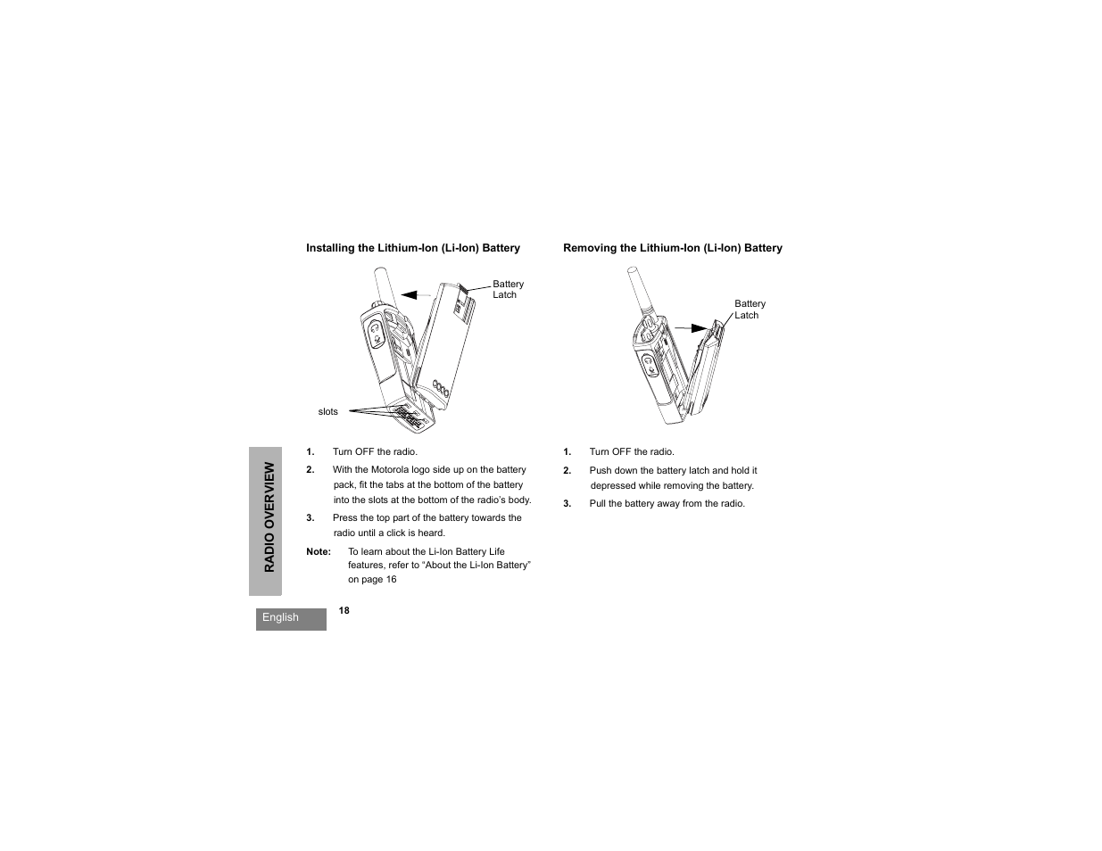 Motorola RDU2080d User Manual | Page 20 / 105