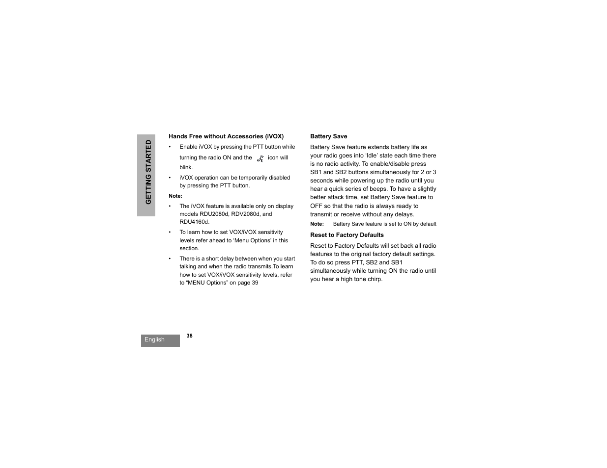 Motorola RDU2080d User Manual | Page 40 / 105