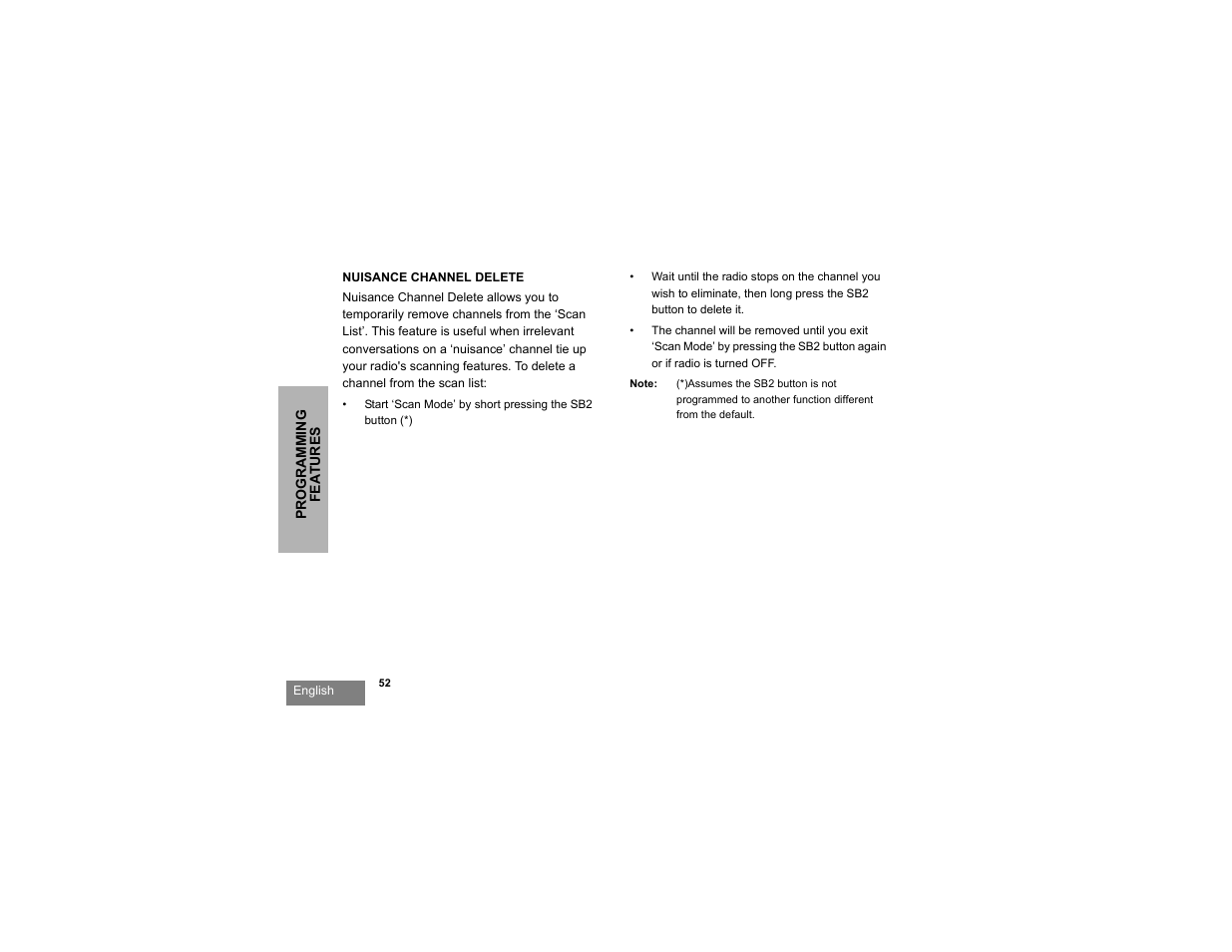 Nuisance channel delete | Motorola RDU2080d User Manual | Page 54 / 105