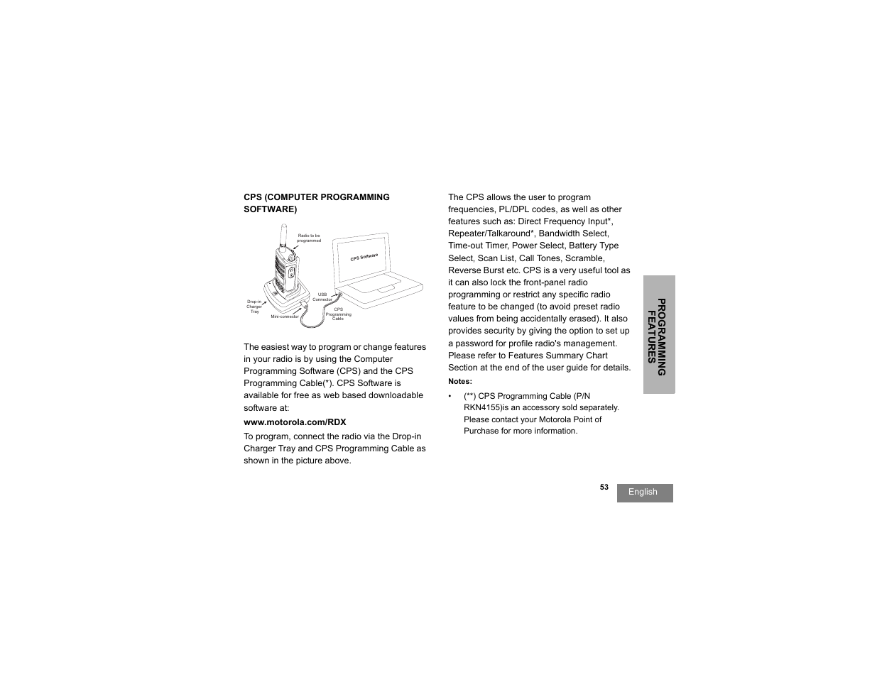 Cps (computer programming software) | Motorola RDU2080d User Manual | Page 55 / 105