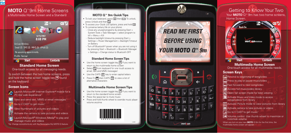 Motorola 9M User Manual | 2 pages