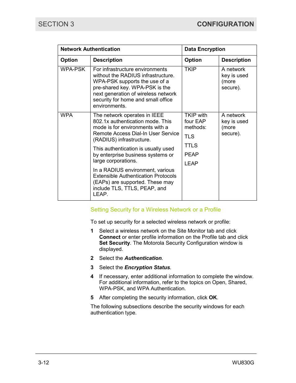 Motorola WU830G User Manual | Page 29 / 59