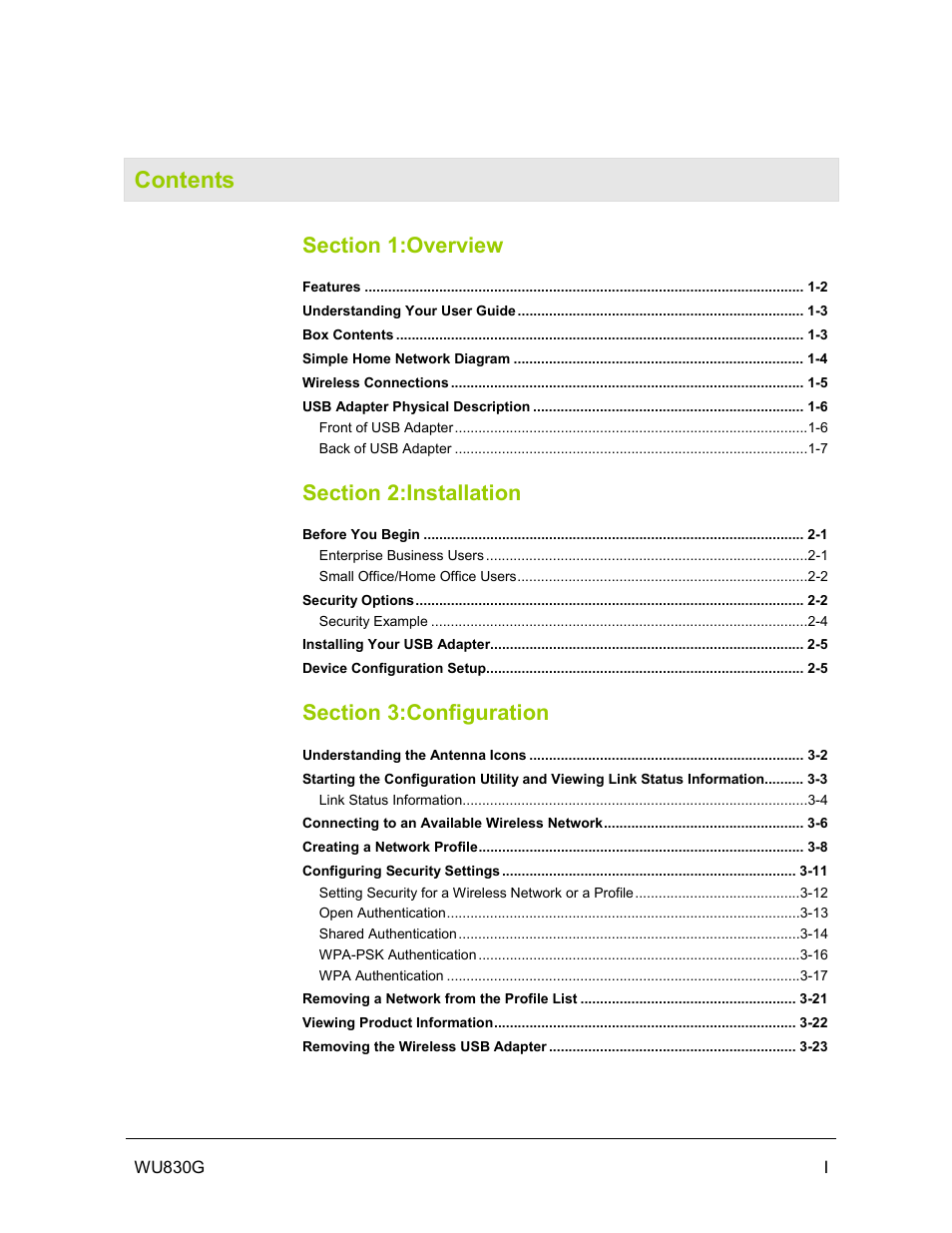 Motorola WU830G User Manual | Page 4 / 59