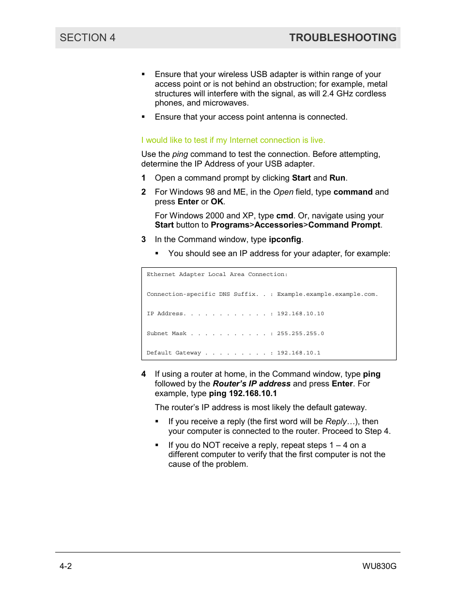 Motorola WU830G User Manual | Page 43 / 59
