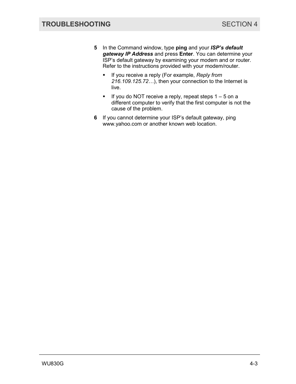 Motorola WU830G User Manual | Page 44 / 59