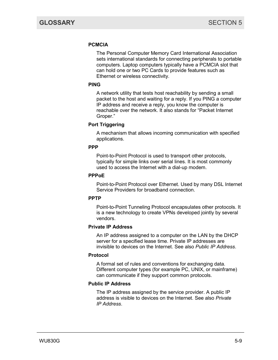 Motorola WU830G User Manual | Page 53 / 59