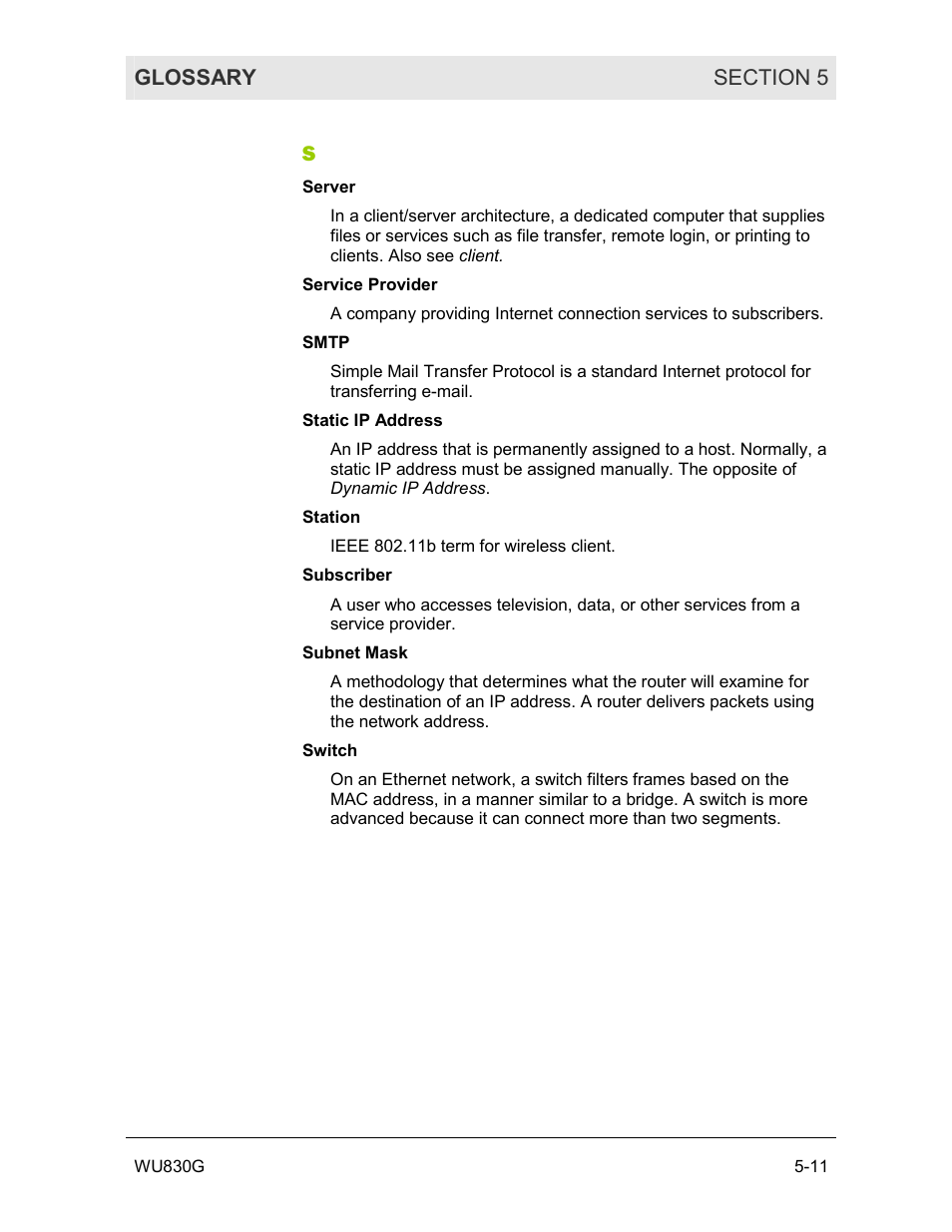 Motorola WU830G User Manual | Page 55 / 59