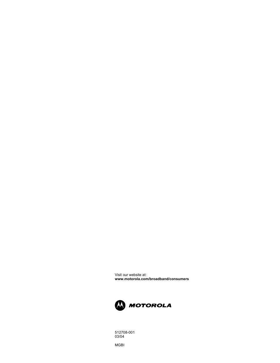 Back cover | Motorola WU830G User Manual | Page 59 / 59