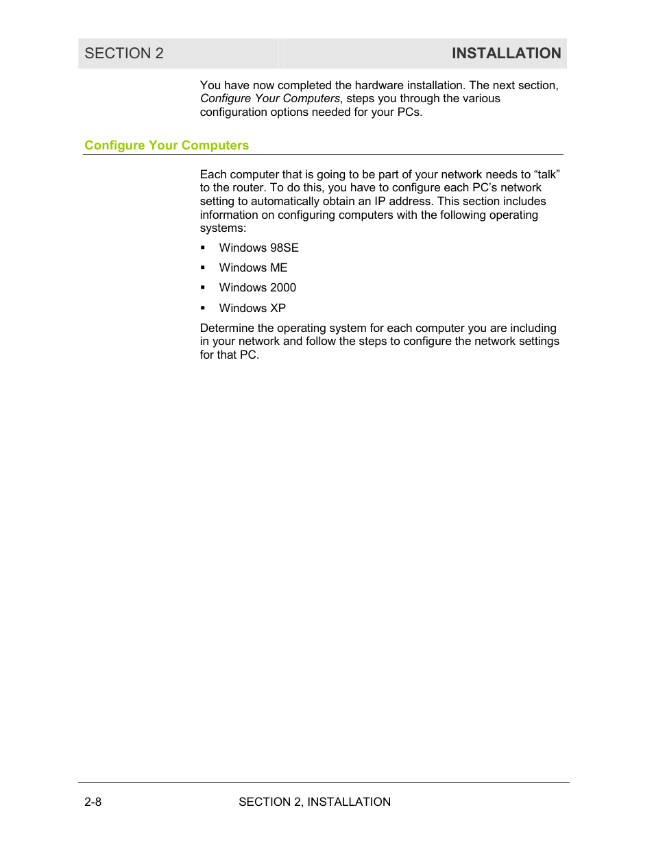 Configure your computers | Motorola BR700 User Manual | Page 21 / 78