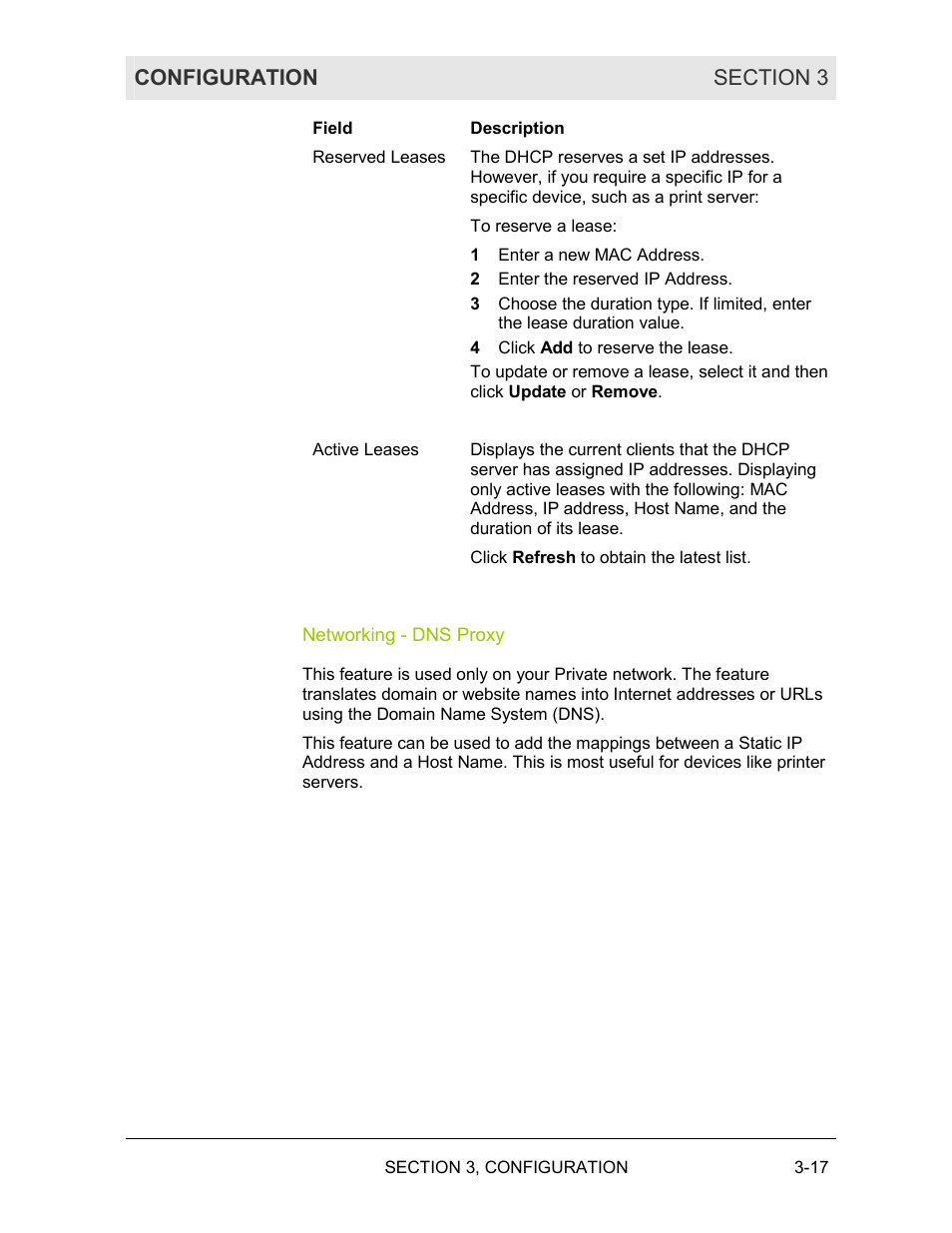 Networking ˚ dns proxy | Motorola BR700 User Manual | Page 48 / 78